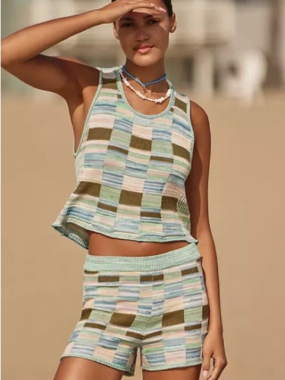 Anthropologie Daily Practice Patchwork Short Set